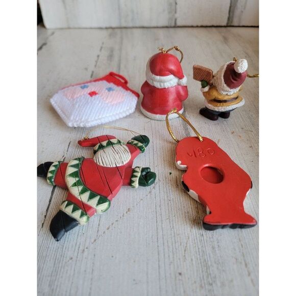 Santa Claus Bell knit face variety ornament set Xmas Joy - Picture 8 of 8